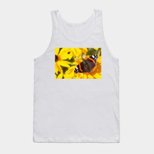 Red Admiral; Yellow Flower Tank Top